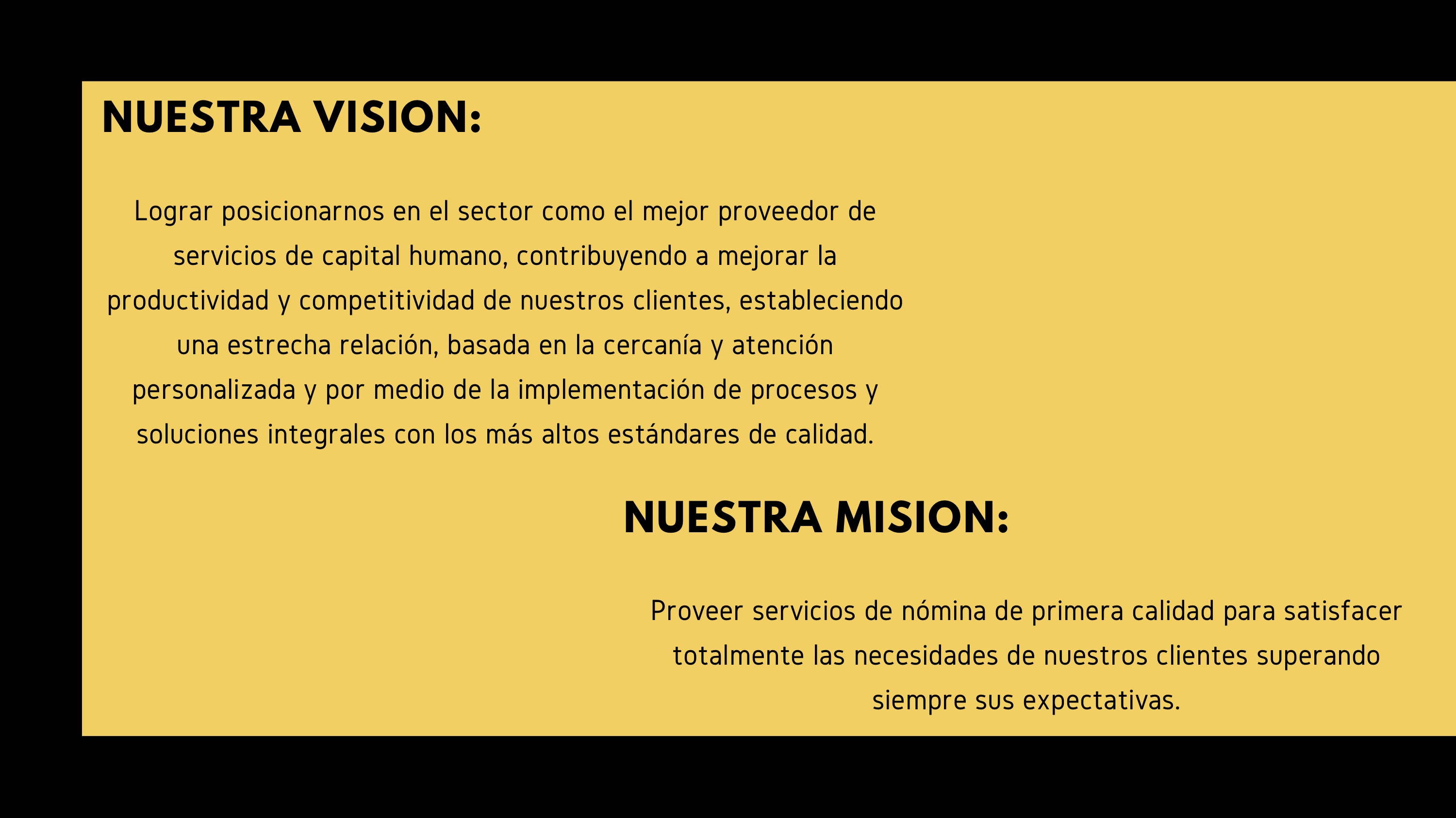 texto que muestra vision y mision de la empresa