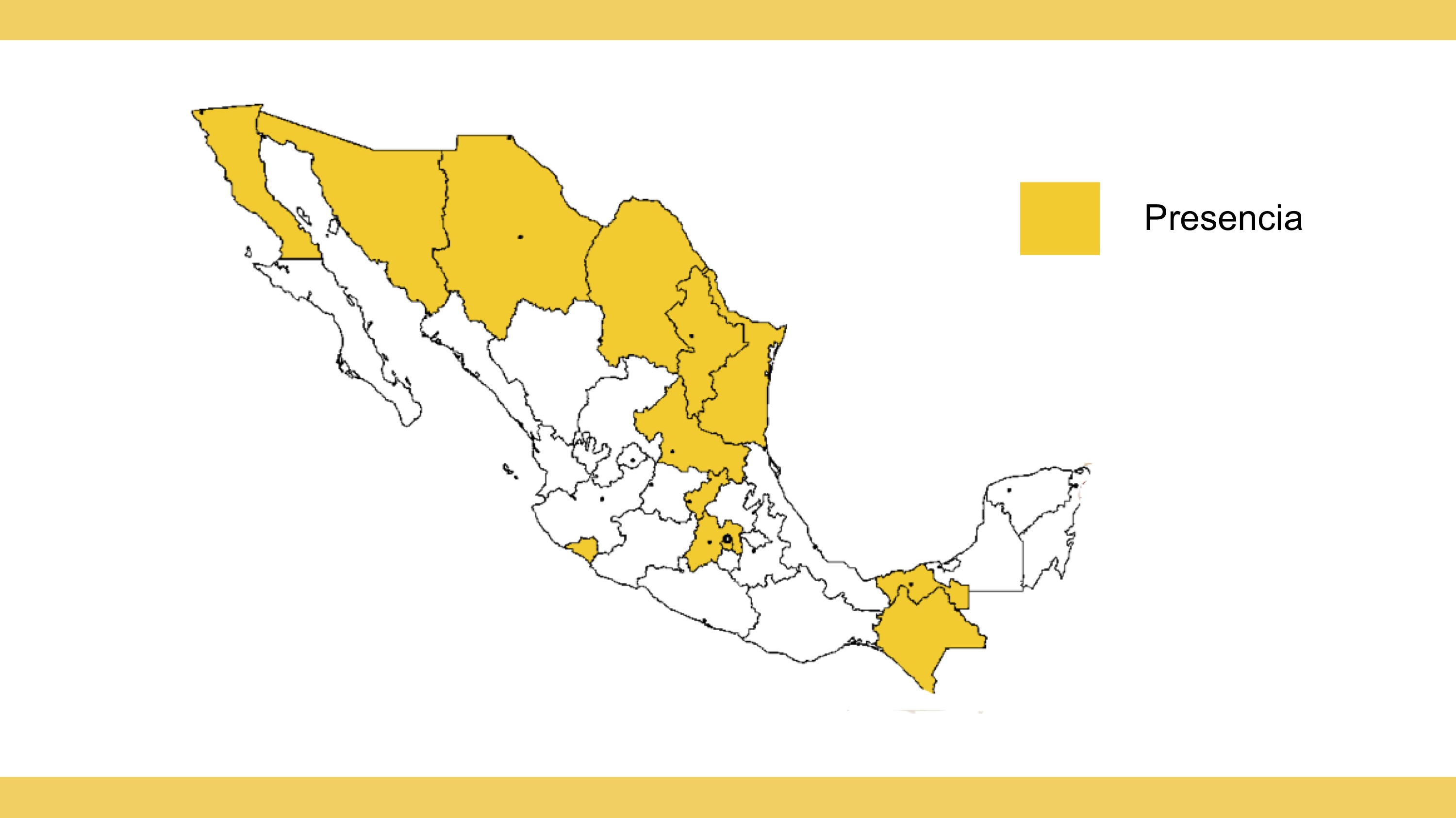 mapa de México que muestra la presencia de medxperts